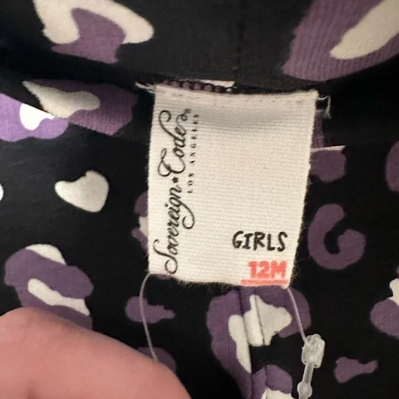 Sovereign Code Girls Leopard Black Purple Pant - Size 12 months NWT - Picture 3 of 6